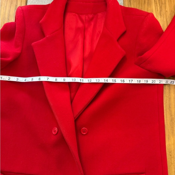 ELLIOTT LAUREN Vintage Red Wool Double Breasted Blazer Jacket Size 12 - Picture 7 of 9